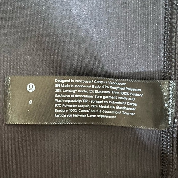 Lululemon Softstreme Ribbed Slim-Fit Racer Back Tank Dress Black Gray Size 8 - Picture 10 of 11